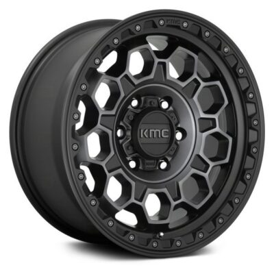 KMC KM545 17" 9J ET-12 5x127 Satin Black with Gray Tint