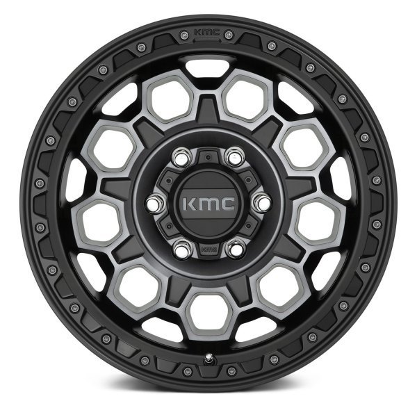 KMC KM545 17" 9J ET-12 5x127 Satin Black with Gray Tint - obrazek 3