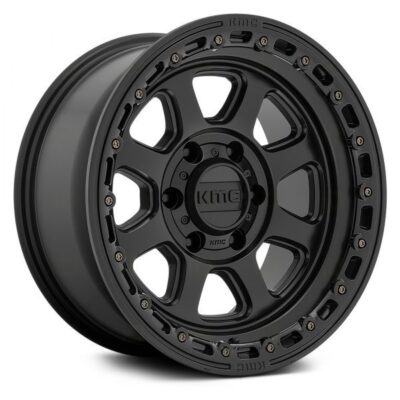 KMC KM548 17" 9J ET0 6x135 Satin Black with Gloss Black Lip