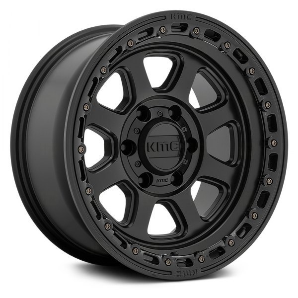 KMC KM548 17" 9J ET0 6x135 Satin Black with Gloss Black Lip - obrazek 2