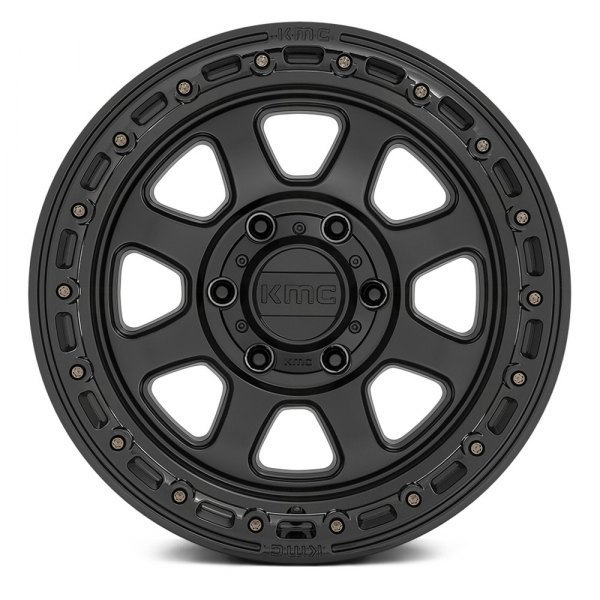 KMC KM548 17" 9J ET0 6x135 Satin Black with Gloss Black Lip - obrazek 3