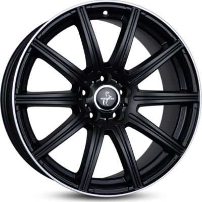 Keskin KT16 19" 8,5J ET45 5x112 Matt Black Lip Polish