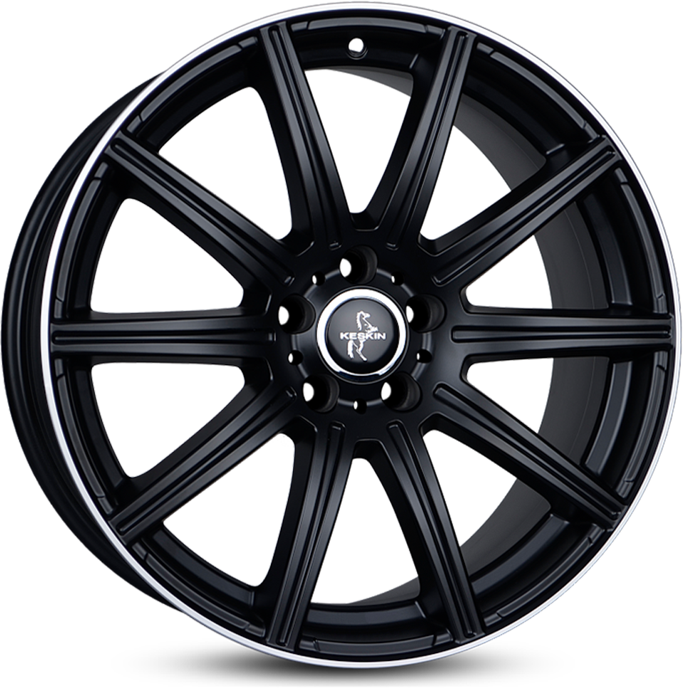 Keskin KT16 19" 8,5J ET45 5x112 Matt Black Lip Polish