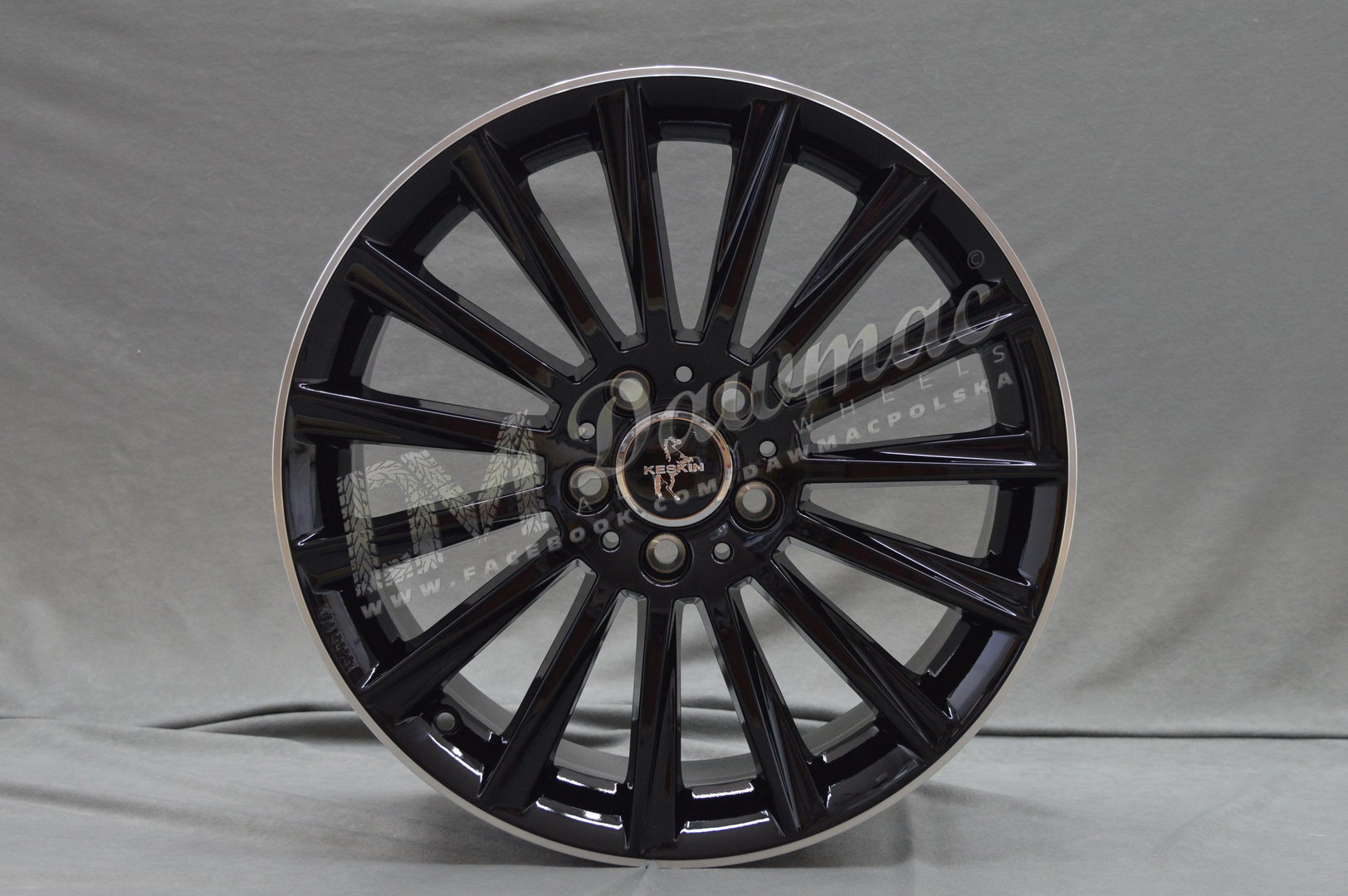 Keskin KT18 17" 7J ET38/ET48 5x112 Black Lip Polish - obrazek 2