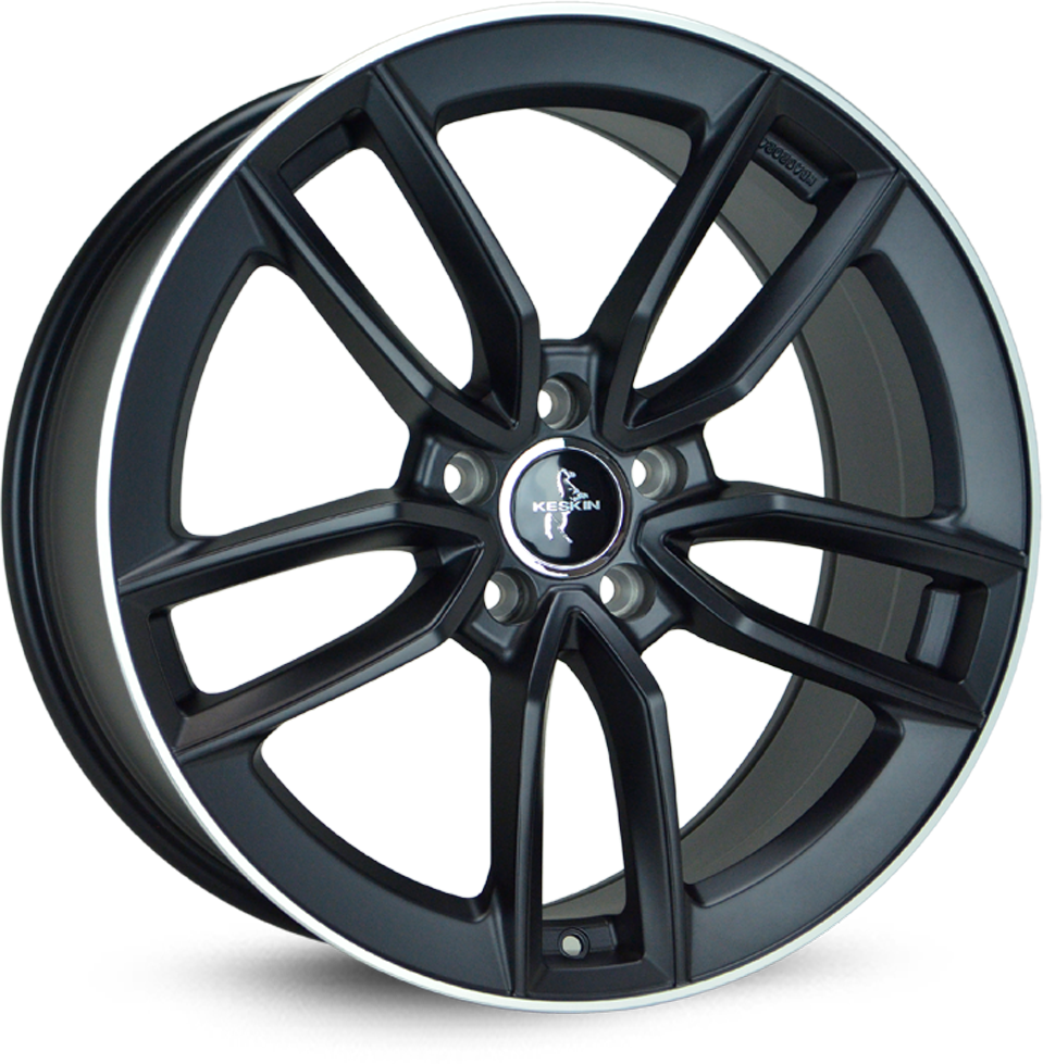 Keskin KT21 18" 8J ET30 5x112 Matt Black Lip Polish