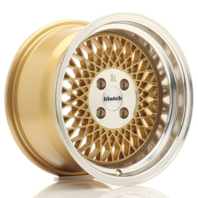 Klutch SL1 15" 8,5J ET17 4x100 Gold w/Machined Lip