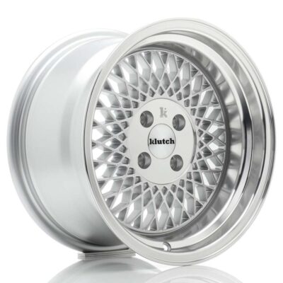 Klutch SL1 15" 8,5J ET17 4x100 Silver w/Machined Lip