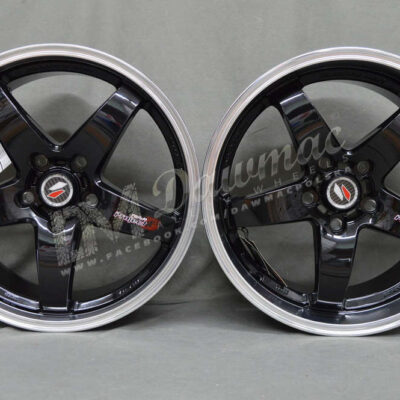 LENSO D1R 18" 8J ET45 + 9J ET44 5x120 Black/Lip Polish