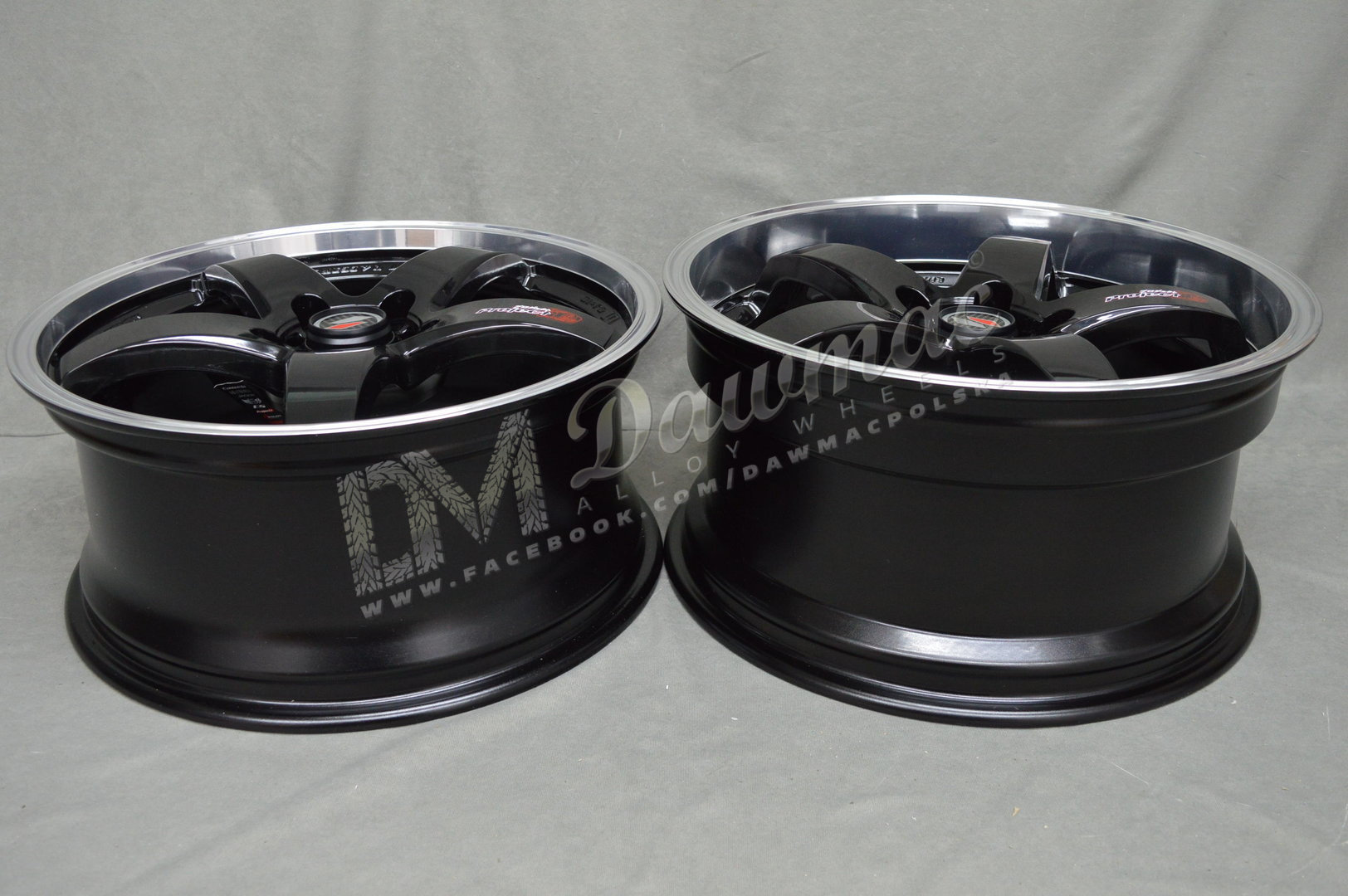 LENSO D1R 18" 8J ET45 + 9J ET44 5x120 Black/Lip Polish - obrazek 7