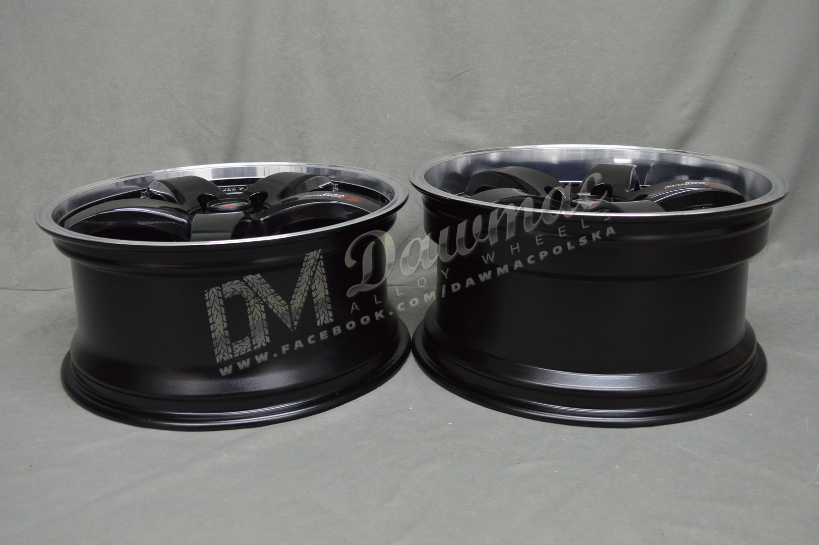 LENSO D1R 18" 8J ET45 + 9J ET44 5x120 Black/Lip Polish - obrazek 8