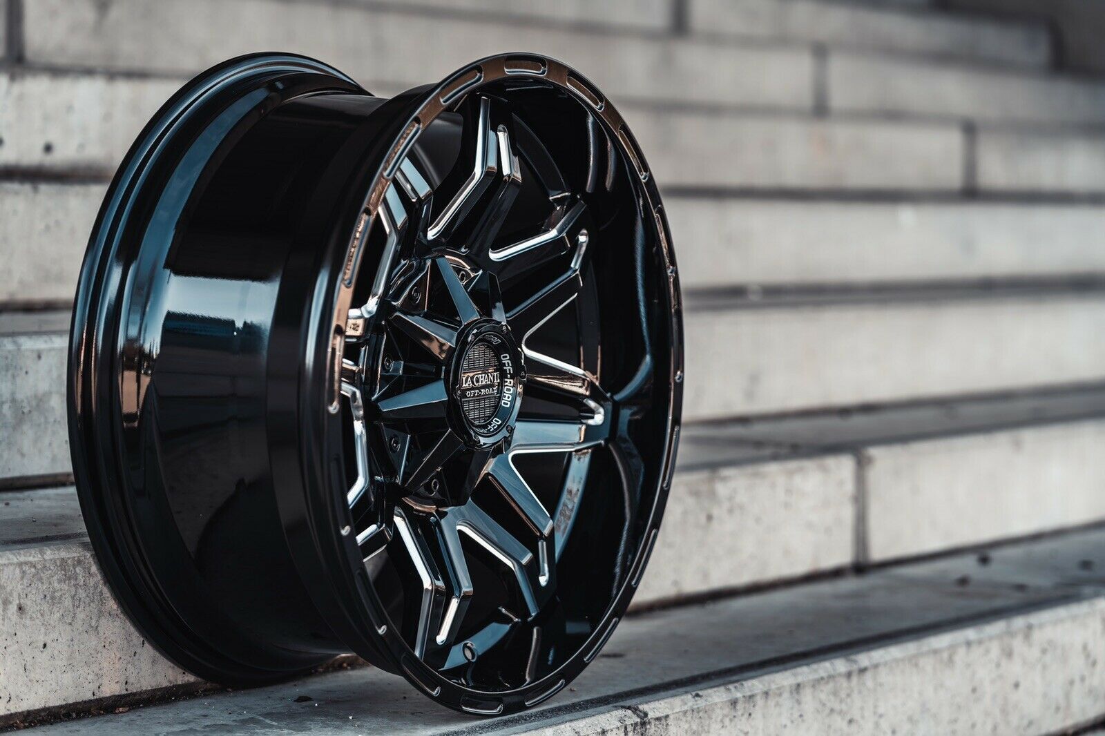 La Chanti LC-OF3 20" 9J ET0 5x127/5x139,7 Gloss Black Milled Spockes - obrazek 6