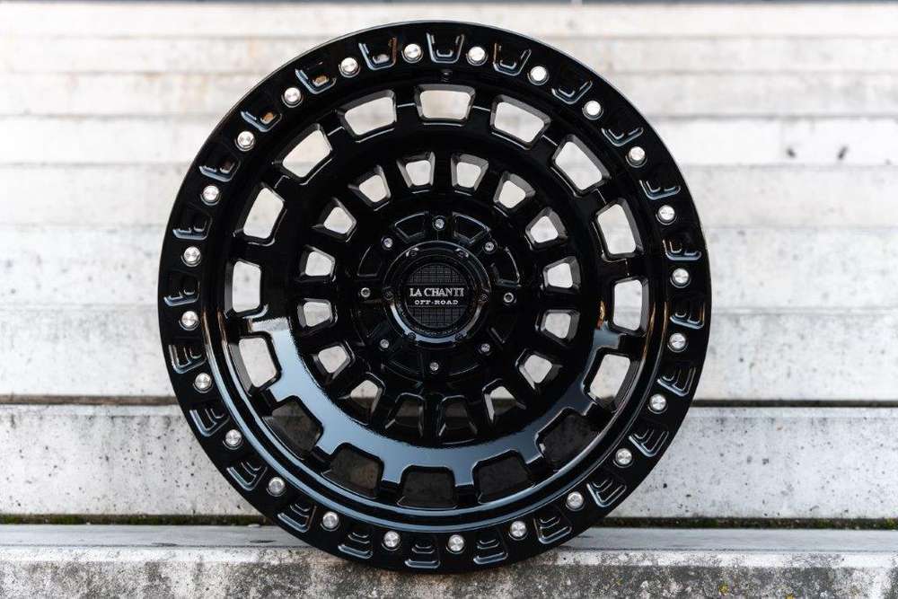 La Chanti LC-OF6 20" 10J ET-25 5x127/5x139,7 Gloss Black with Black Ring