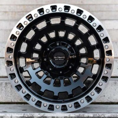 La Chanti LC-OF6 20" 10J ET-25 5x127/5x139,7 Gloss Black with Polished Ring