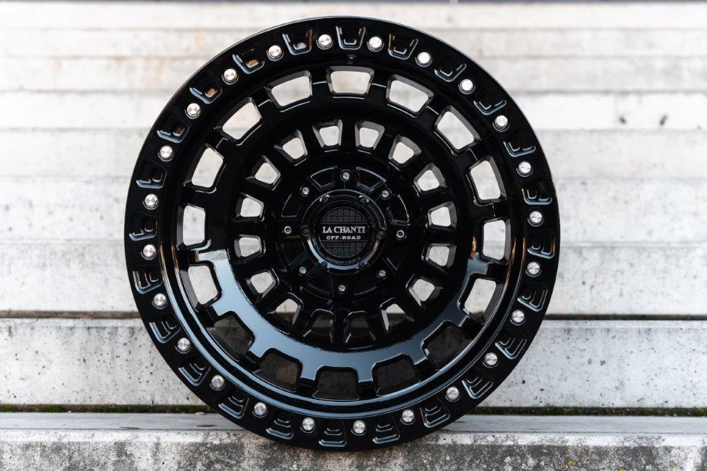 La Chanti LC-OF6 20" 12J ET-25 5x127/5x139,7 Gloss Black with Black Ring - obrazek 2