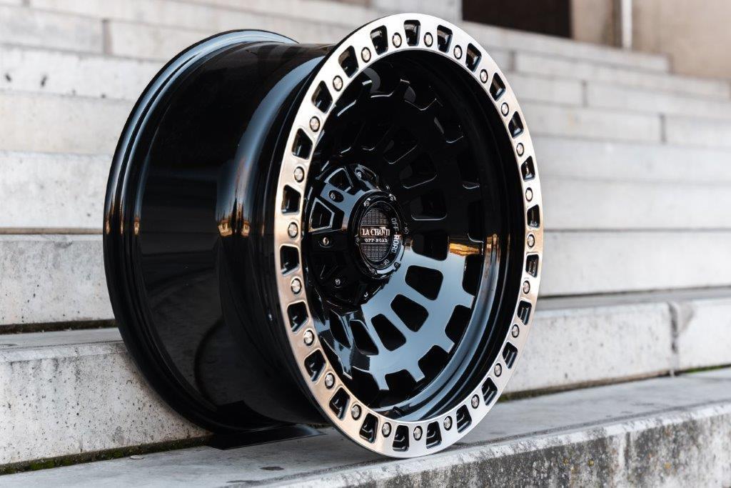 La Chanti LC-OF6 20" 12J ET-25 5x127/5x139,7 Gloss Black with Polished Ring - obrazek 4