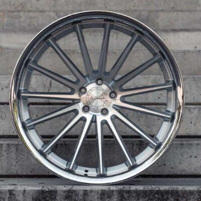La Chanti LC-P12 22" 9J ET35 5x112 Machined Silver with SS Lip