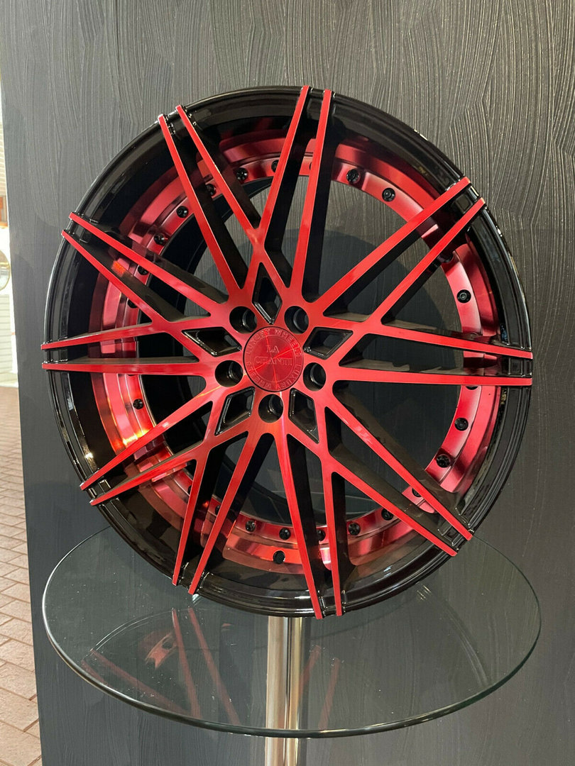 La Chanti LC-P1 20" 8,5J ET40 5x112 Gloss Black Red Spockes - obrazek 3
