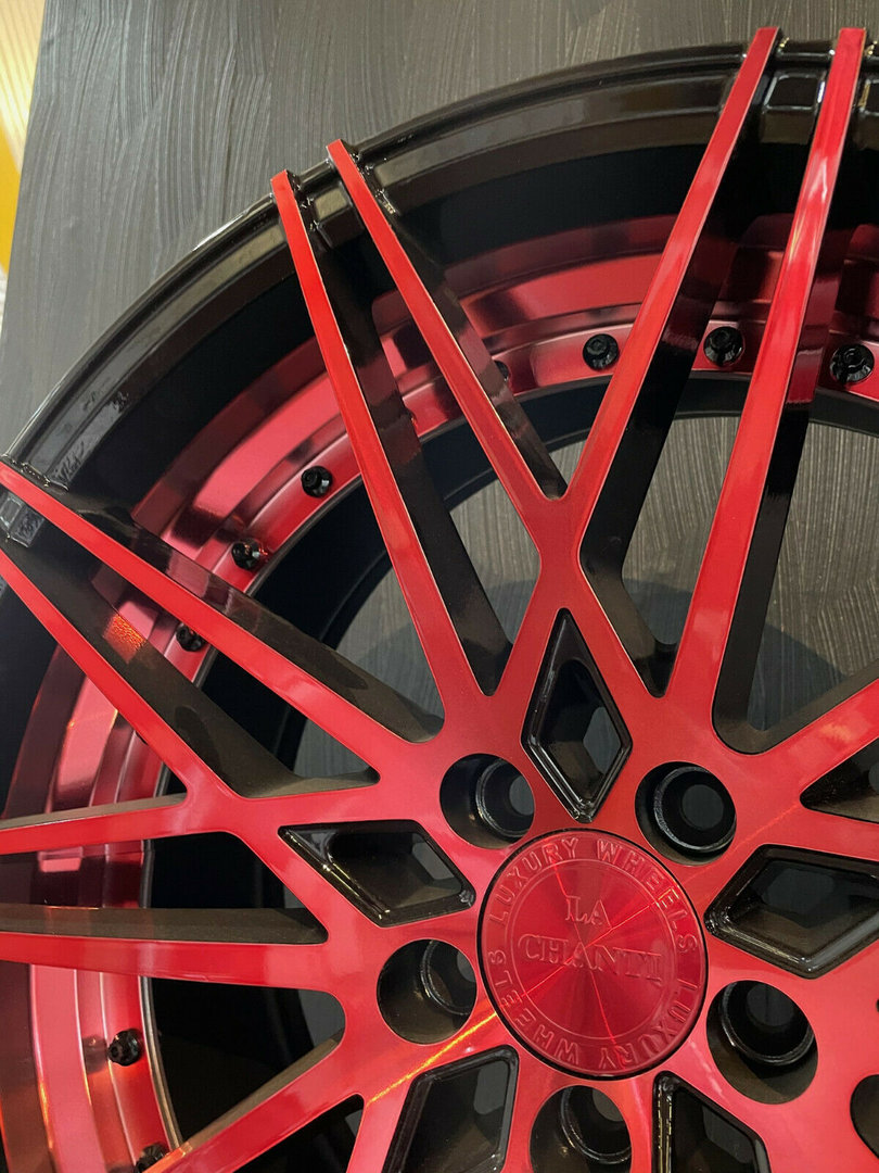La Chanti LC-P1 20" 8,5J ET40 5x112 Gloss Black Red Spockes - obrazek 8