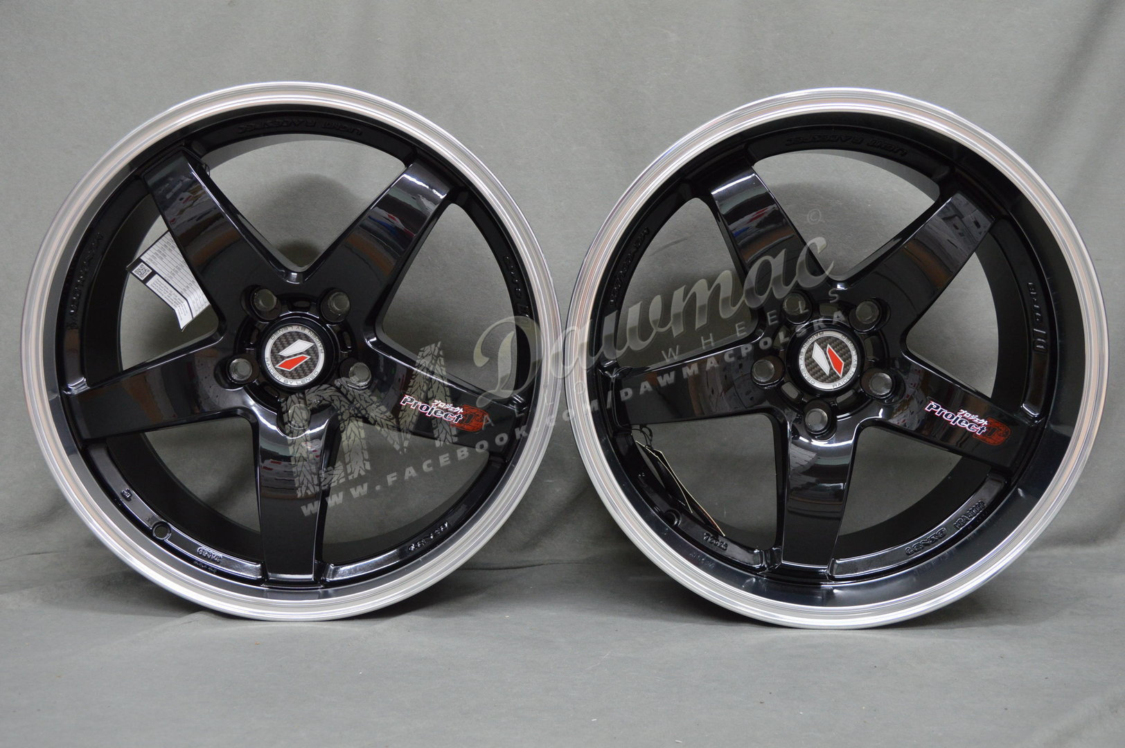 Lenso D1R 18" 8J ET45 5x108-5x120 Black & Mirror Dish - obrazek 2