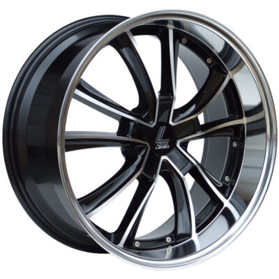Lenso ES7 18" 7,5J ET45 5x105-5x120 Black Polished & Mirror Lip