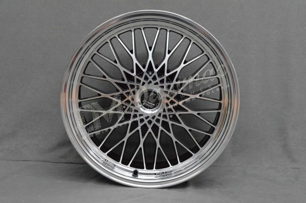 Lenso Eagle 3 17" 7,5J ET35 5x98-5x120 Black Polished & Mirror Dish