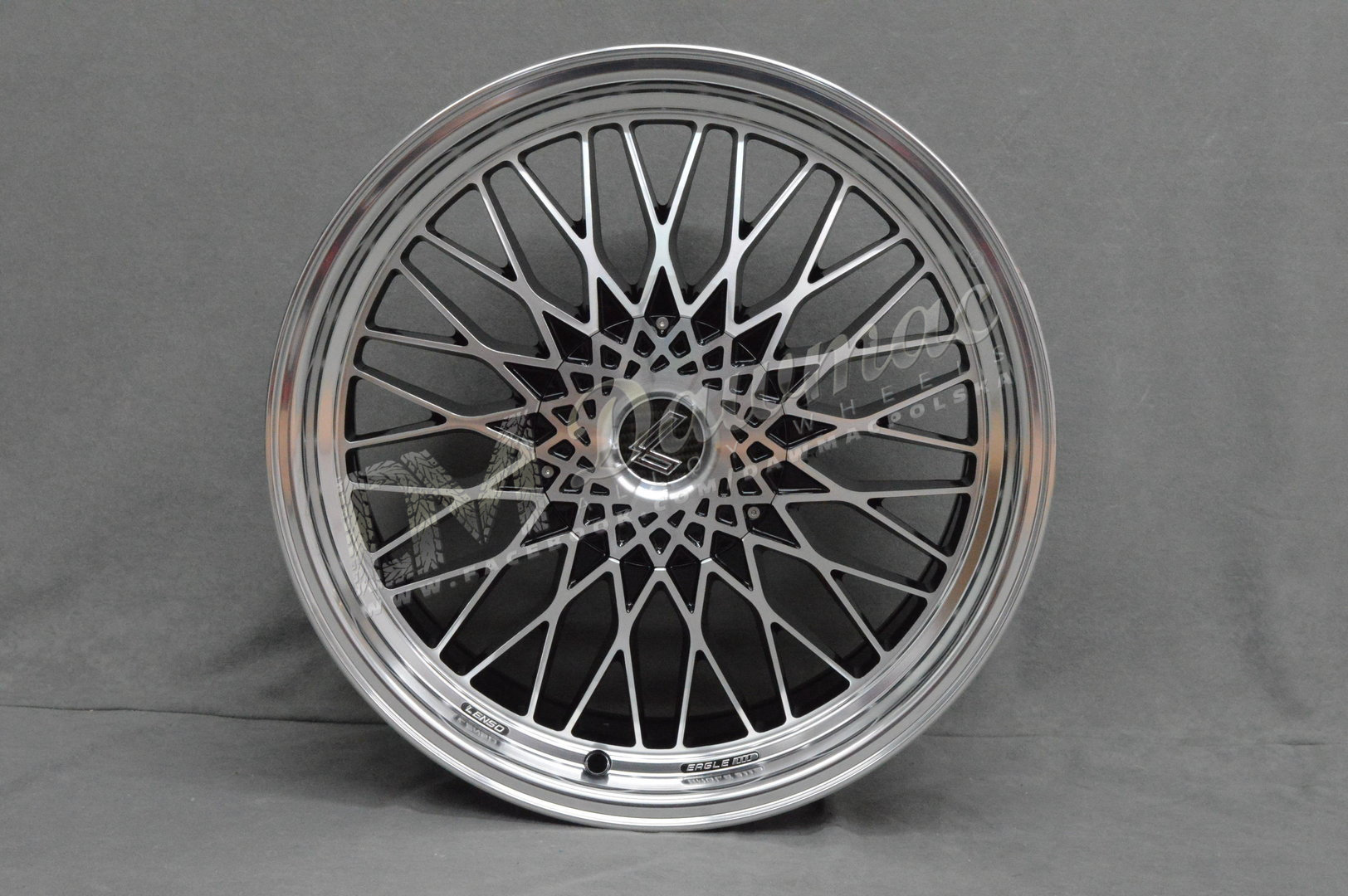 Lenso Eagle 3 17" 7,5J ET35 5x98-5x120 Black Polished & Mirror Dish - obrazek 2