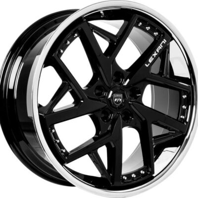 Lexani Devoe 20" 9J BLANK Gloss Black with Stainless Lip