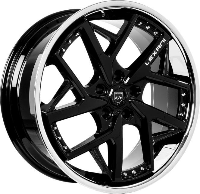 Lexani Devoe 20" 9J BLANK Gloss Black with Stainless Lip