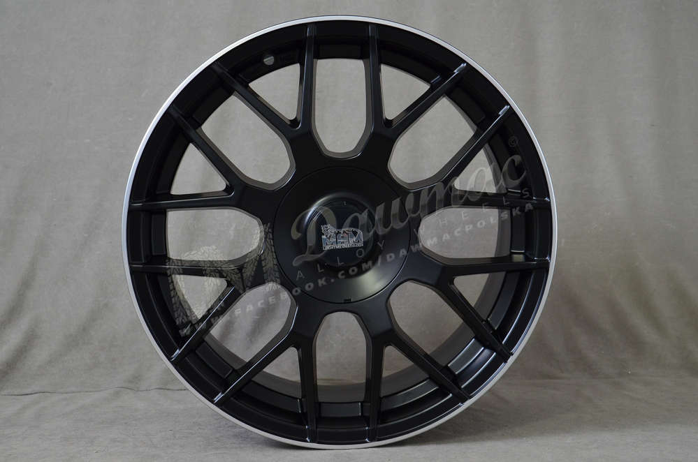 MAM GT1 17" 7,5J ET35 5x112/5x120 Matt Black Polished Lip