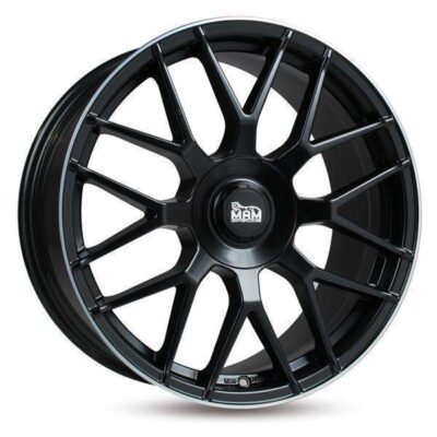 MAM GT1 17" 7,5J ET45 5x100/5x112 Matt Black Lip Polish