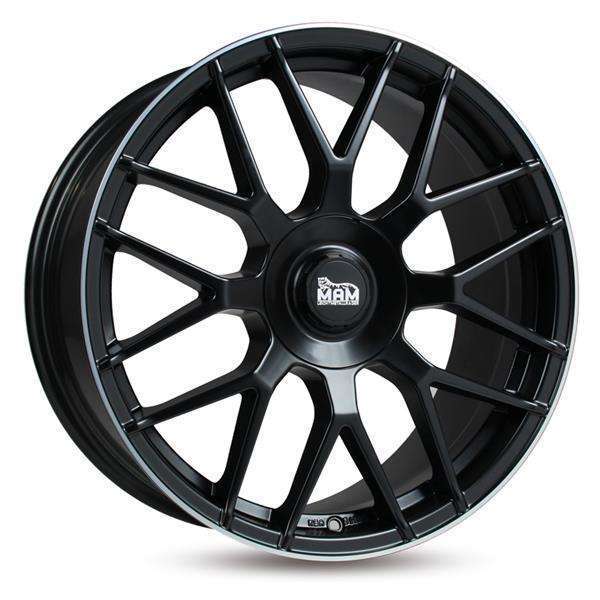 MAM GT1 17" 7,5J ET45 5x100/5x112 Matt Black Lip Polish