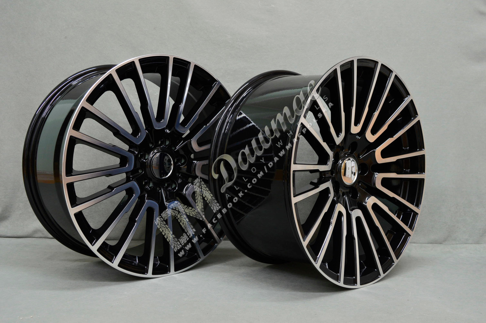 MODEL:1242 20'' 8,5J ET40 + 10J ET45 5x120 Gloss Black Machined - obrazek 4