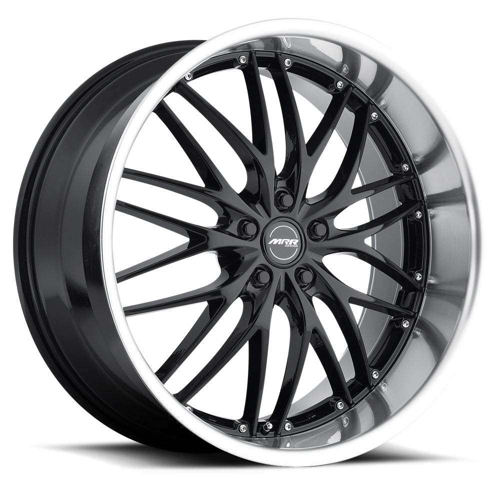 MRR GT1 19" 9,5J ET24-ET45 5x112-5x120,65 Gloss Black Machined Lip