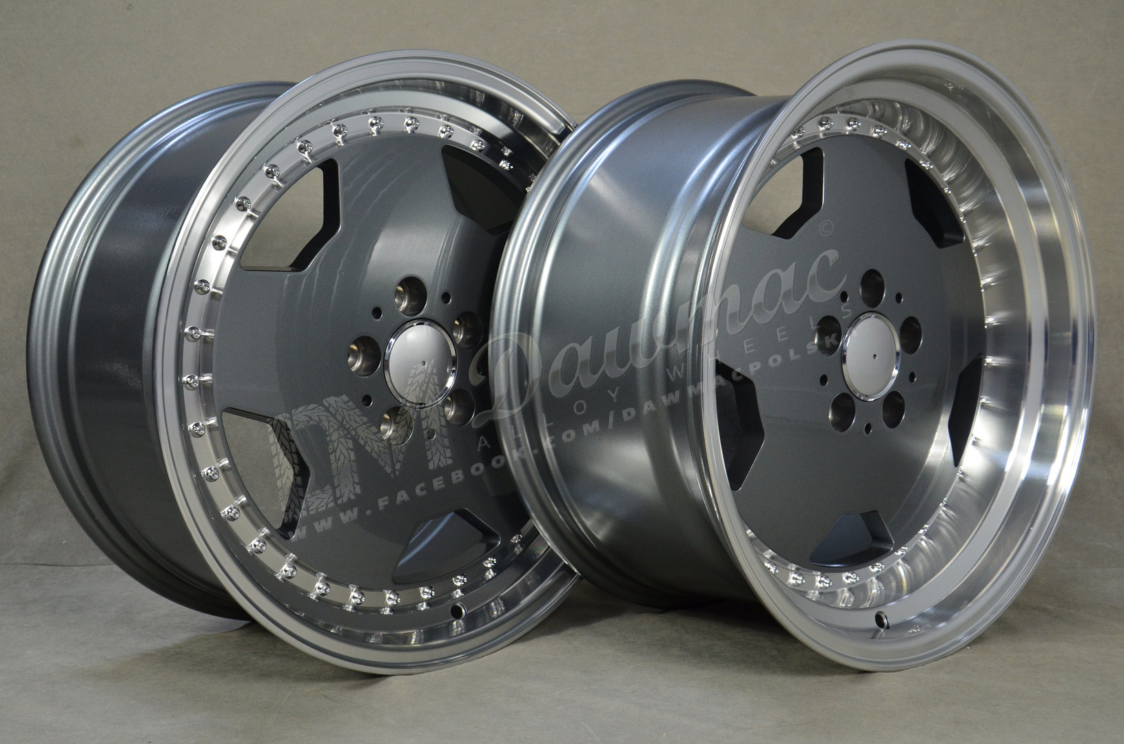 Model: 5852 17" 8J ET25 + 9,5J ET25 5x112 Grey Polished - obrazek 4