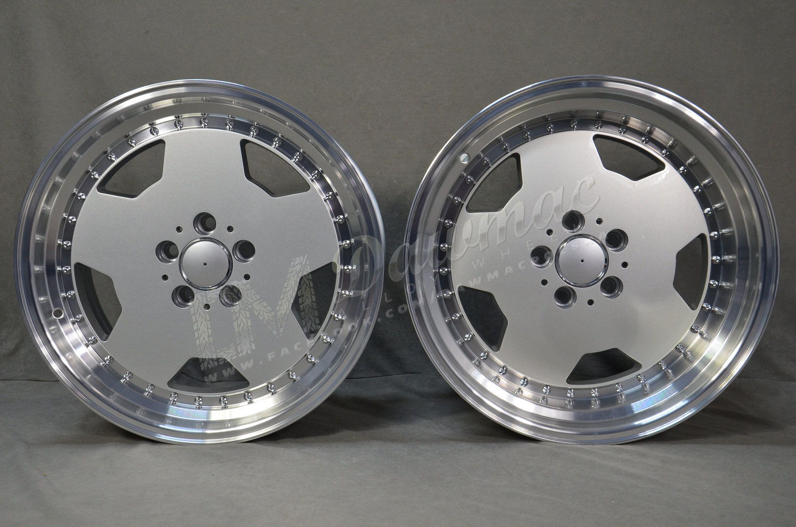 Model: 5852 18" 8J ET30 + 9J ET30 5x112 Silver Polished Lip - obrazek 2