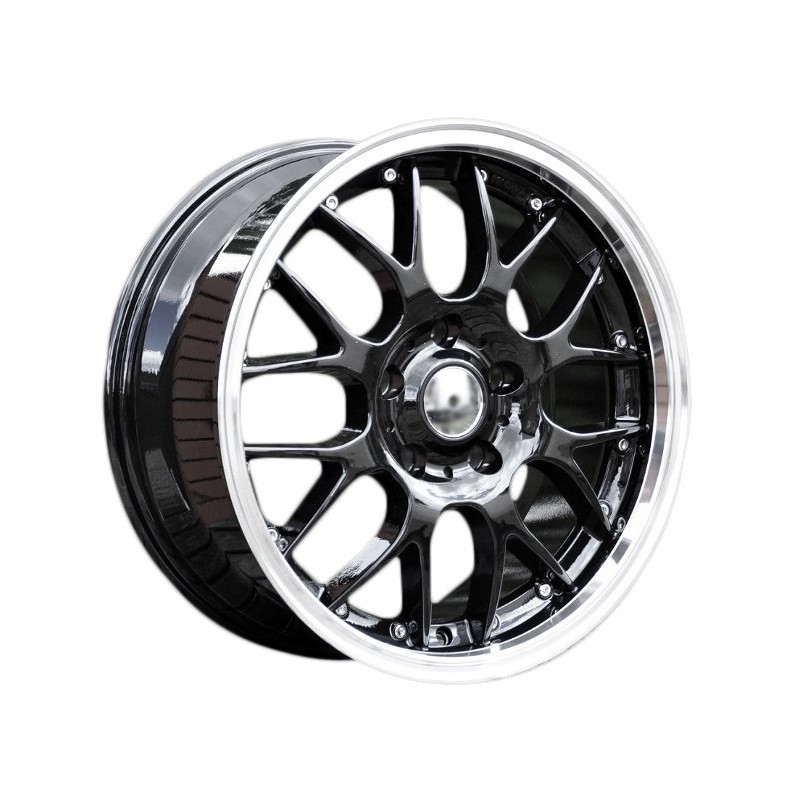 Model: 773 18" 8J ET35 + 9J ET38 5x120 Gloss Black with Polished Lip - obrazek 2