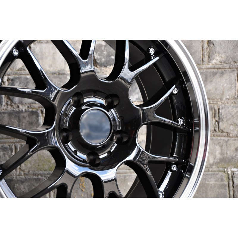 Model: 773 18" 8J ET35 + 9J ET38 5x120 Gloss Black with Polished Lip - obrazek 4