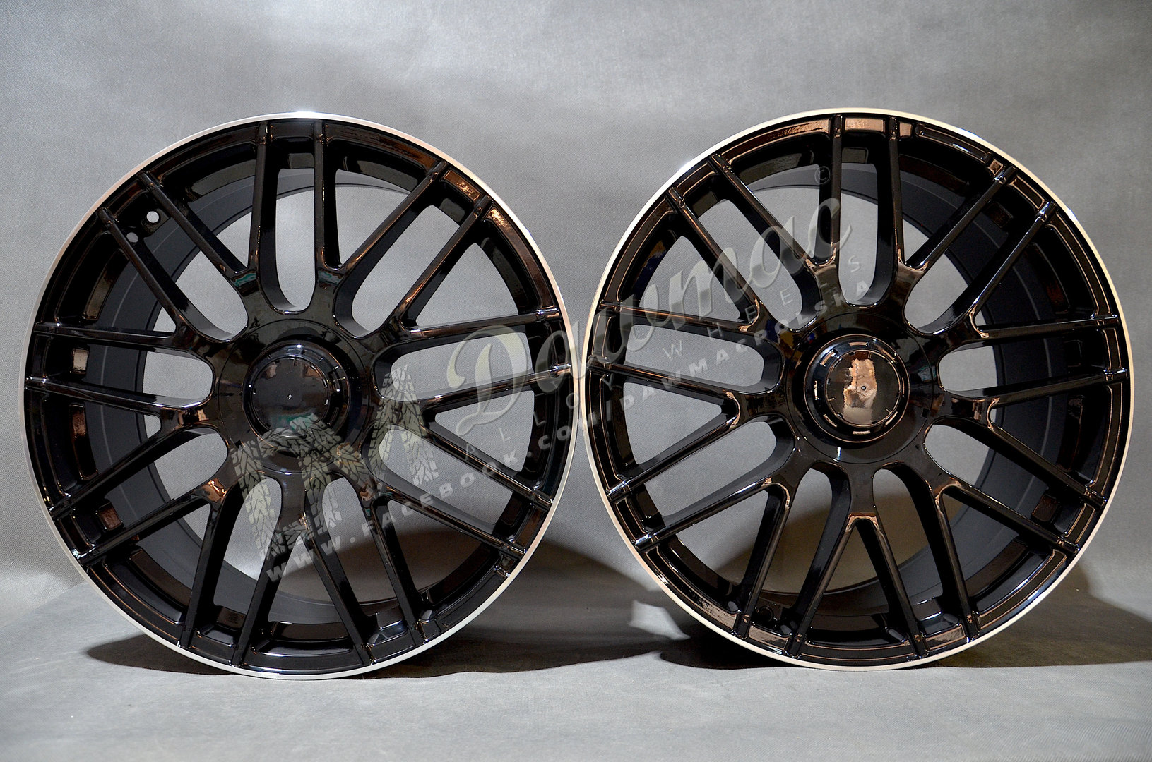 Model: BY1268 20" 8J ET40 + 9J ET50 5x112 Black Polished Lip - obrazek 2