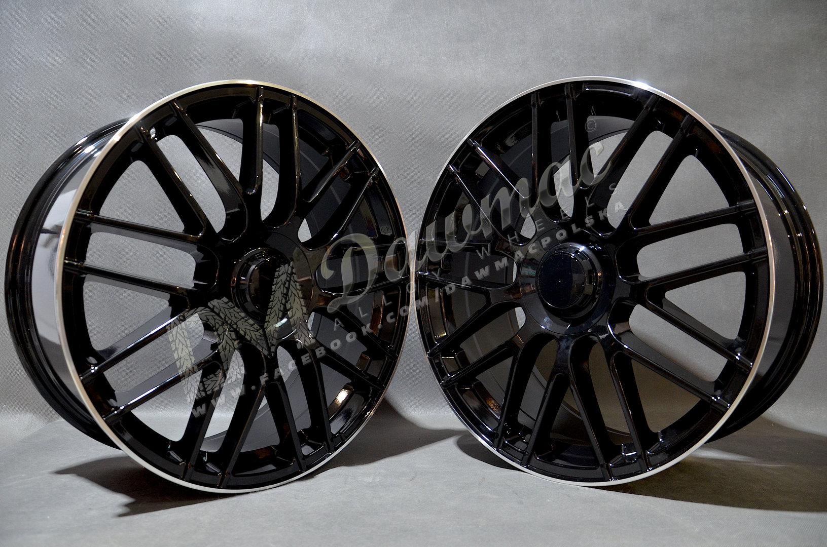 Model: BY1268 20" 8J ET40 + 9J ET50 5x112 Black Polished Lip - obrazek 3