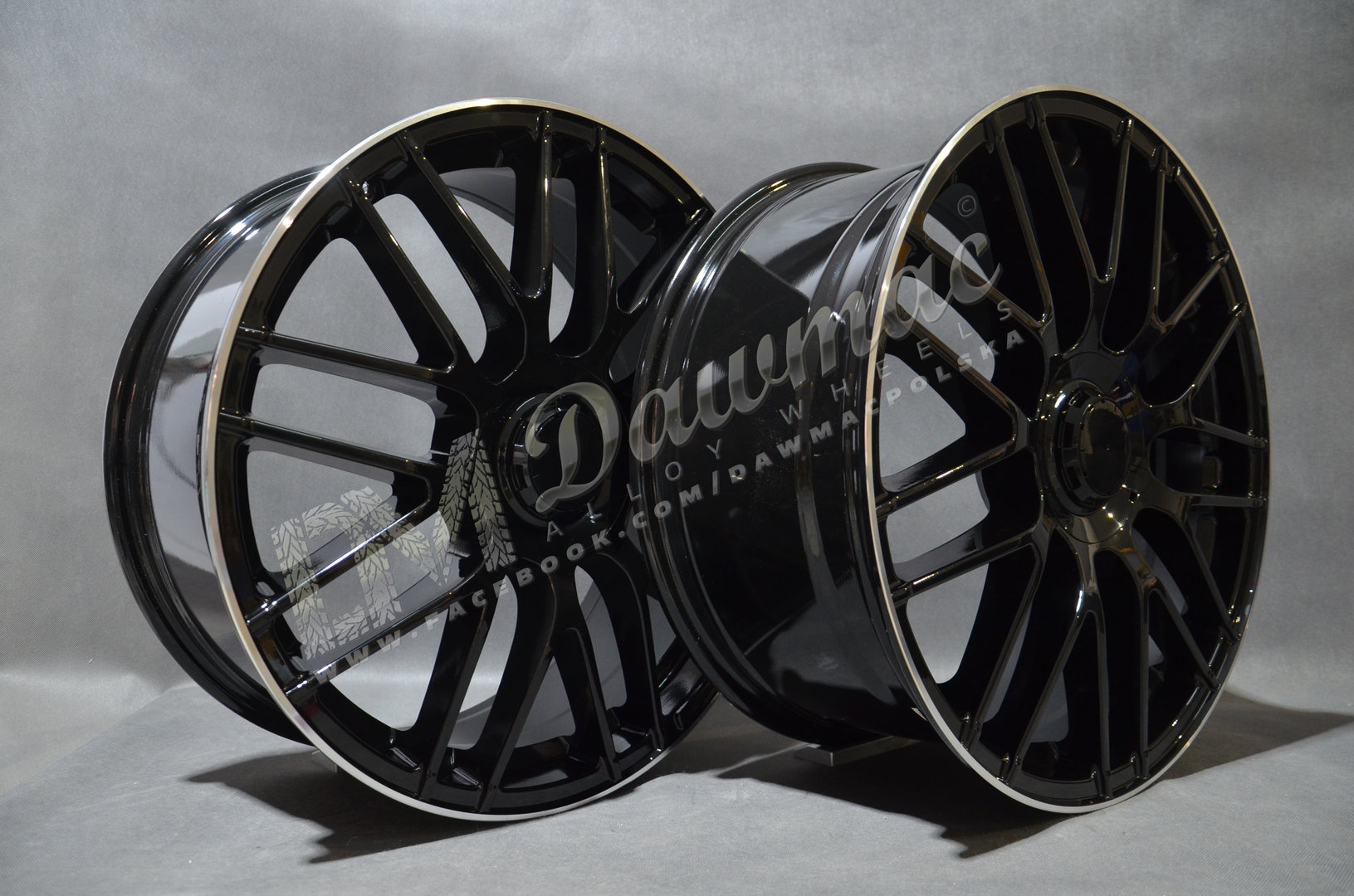 Model: BY1268 20" 8J ET40 + 9J ET50 5x112 Black Polished Lip - obrazek 4