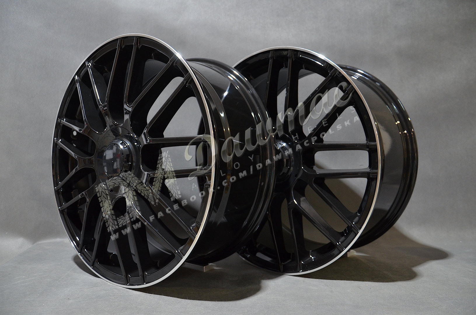 Model: BY1268 20" 8J ET40 + 9J ET50 5x112 Black Polished Lip - obrazek 5