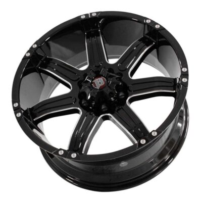 Model: K7004 20" 9J ET15 6x139,7 Gloss Black Milling