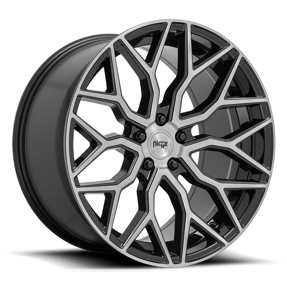 Niche Mazzanti 22" 10J ET30 5x120 Gloss Black Brushed Face - obrazek 2