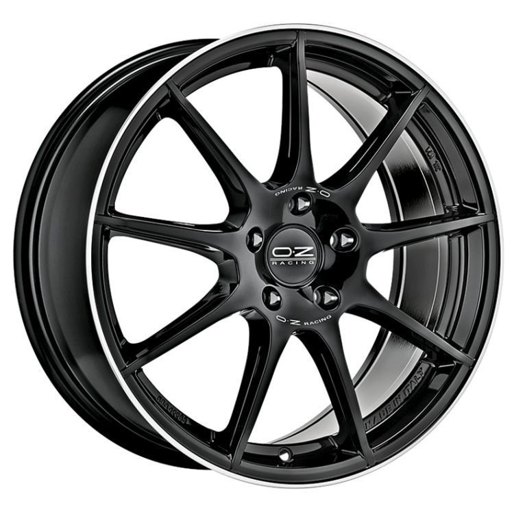 OZ Racing Veloce GT 18" 8J ET45 5x108 Gloss Black Diamond Lip