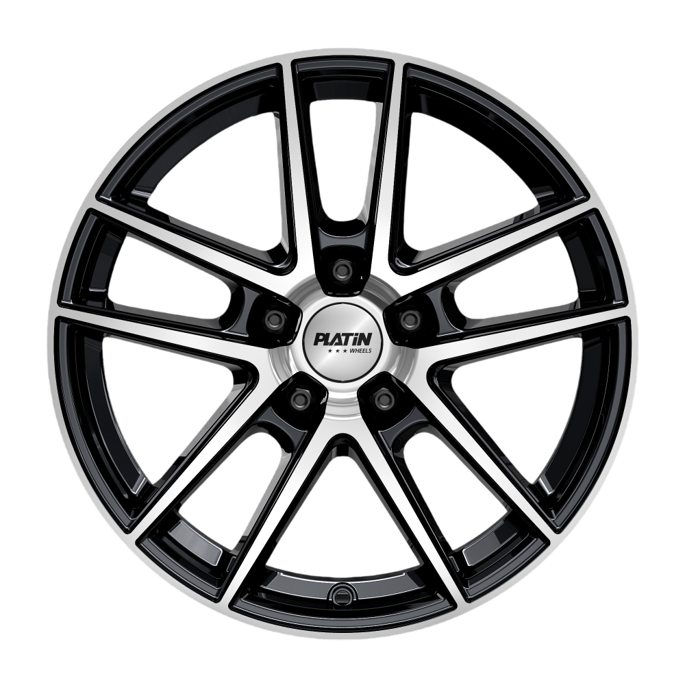 Platin P73 17" 7J ET45 5x114,3 Diamant Schwarz Front Poliert