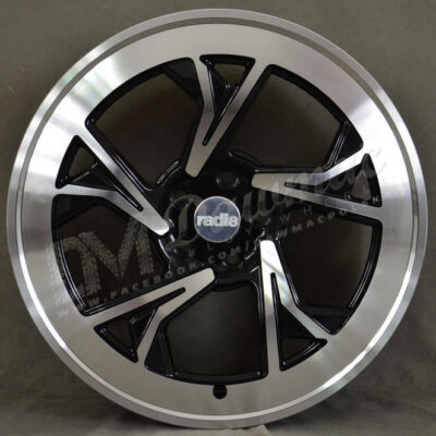 Radi8 R8-C5 19" 8,5J ET35 5x120 Gloss Black Machined Face