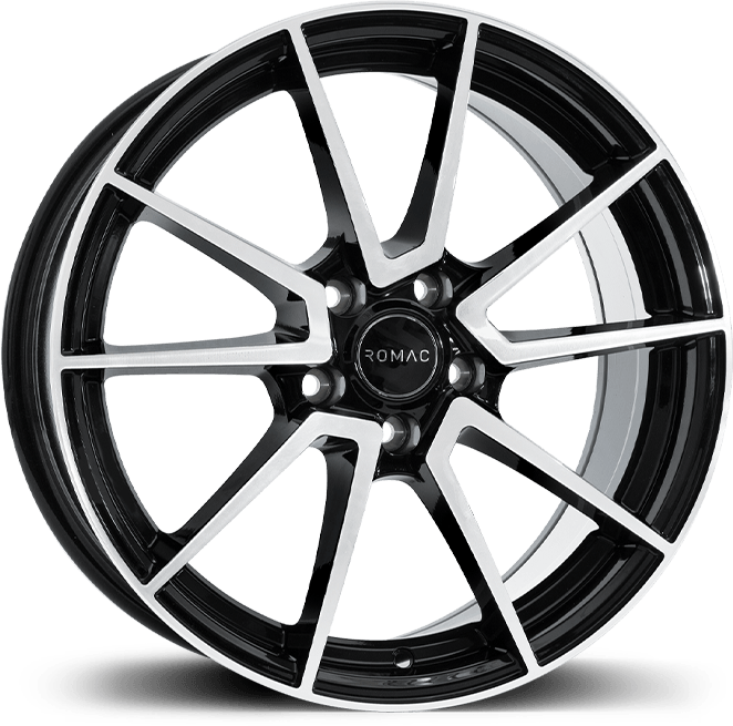 Romac Air 18" 8J ET42 5x114,3 Gloss Black with Polished Face - obrazek 2