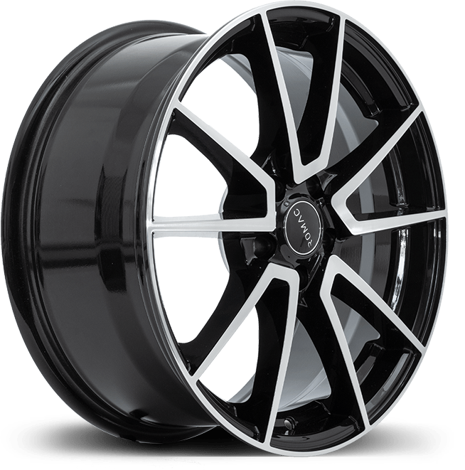 Romac Air 19" 8,5J ET32 5x112 Gloss Black with Polished Face - obrazek 3