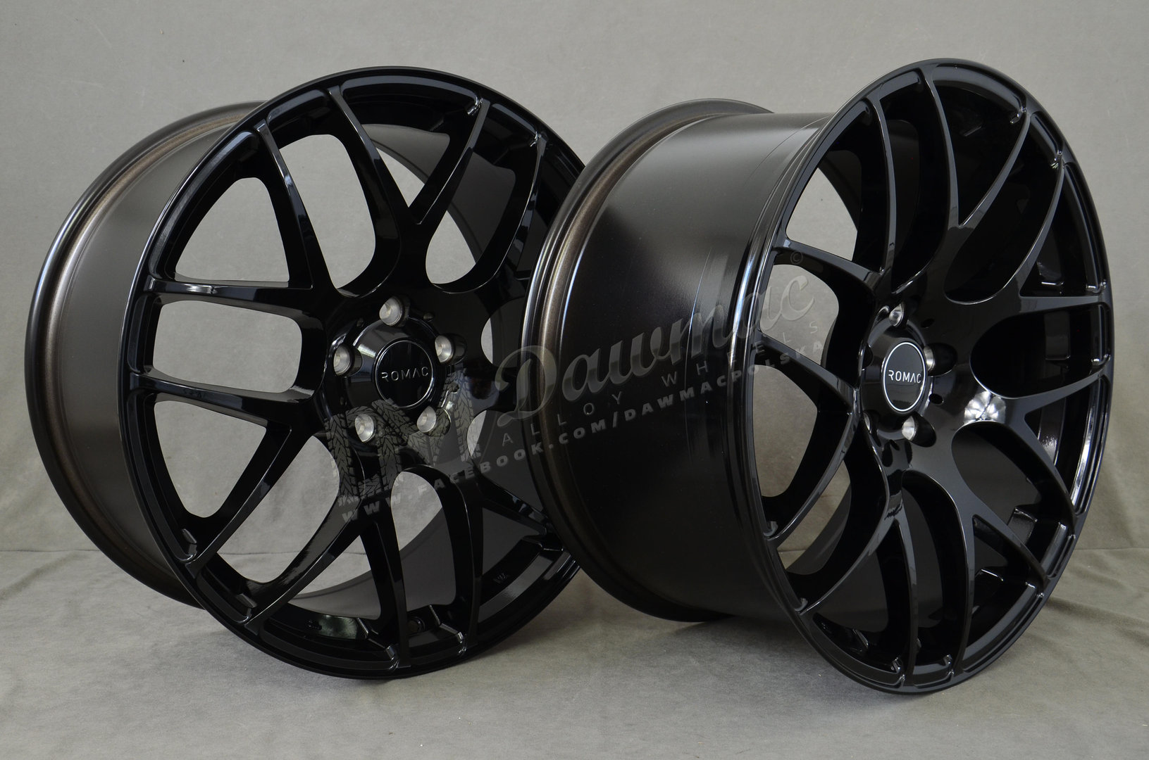 Romac Radium 19" 8,5J ET45 + 9,5J ET45 5x112 Gloss Black - obrazek 5