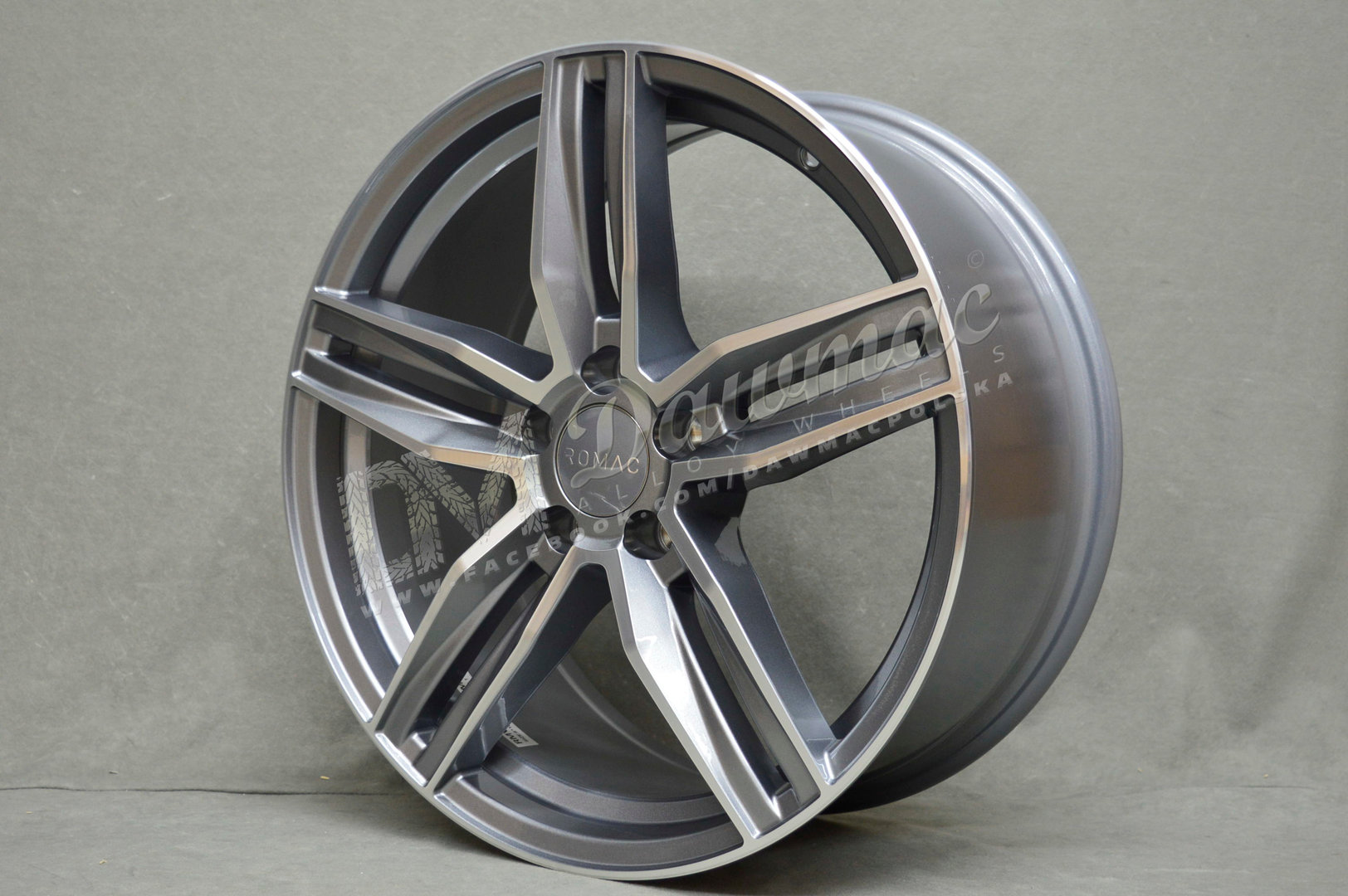 Romac Venom 19" 8.5J ET45 5x112 Grey Polished Face - obrazek 4